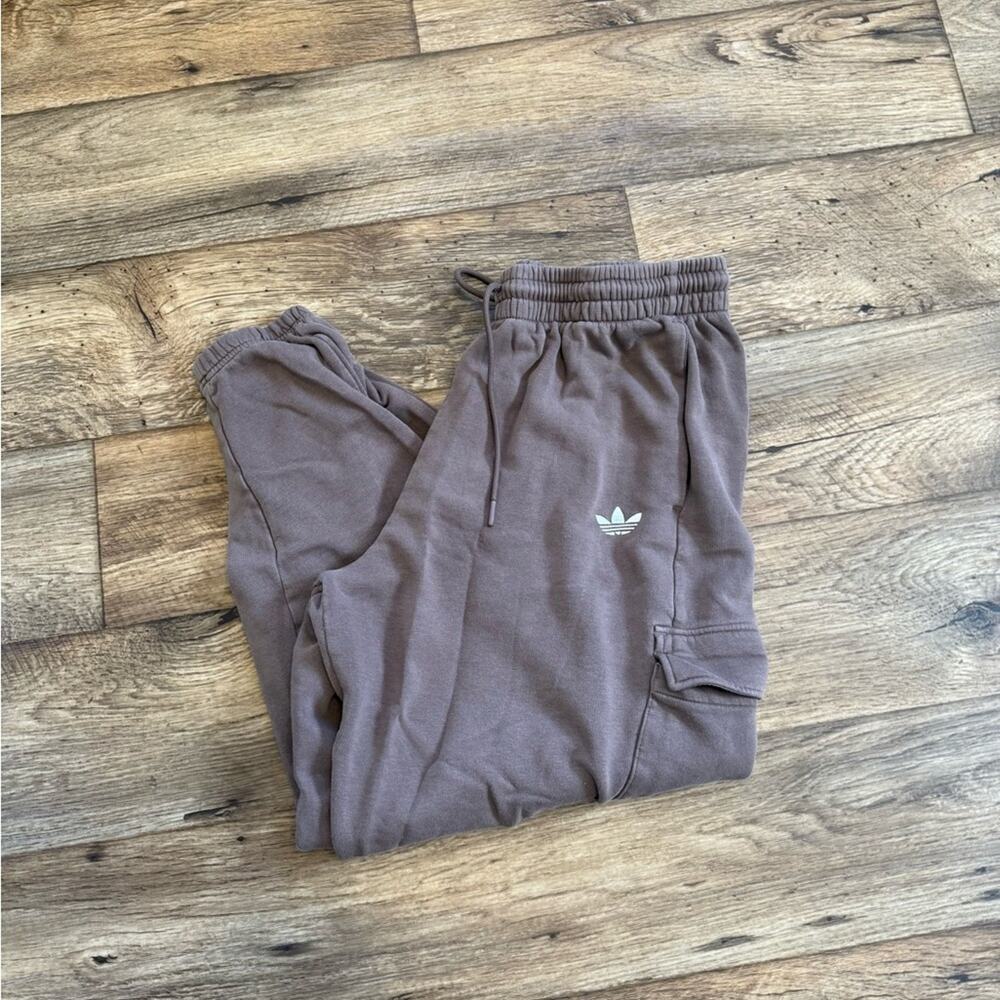 Adidas Taupe Brown Jogger Cargo Sweatpants